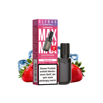 Elfbar Max Pod - Strawberry Ice 20mg nicotine content