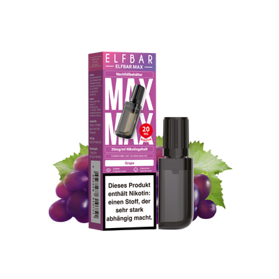 Elfbar Max Pod - Grape 20mg nicotine content