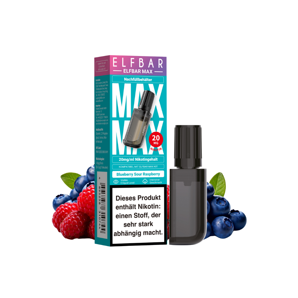 Elfbar Max Pod - Blueberry Sour Raspberry 20mg nicotine content