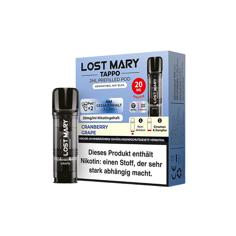 Elfbar Lost Mary Tappo Pod - Cranberry Grape 2x 20mg