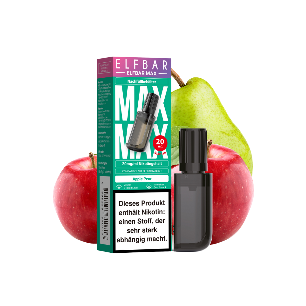 Elfbar Max Pod - Apple Pear 20mg nicotine content