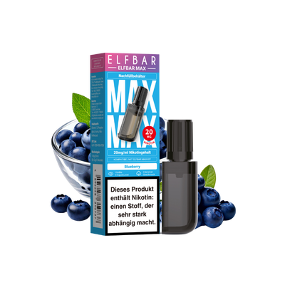 Elfbar Max Pod - Blueberry 20mg nicotine content