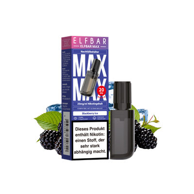Elfbar Max Pod - Blackberry Ice 20mg nicotine content