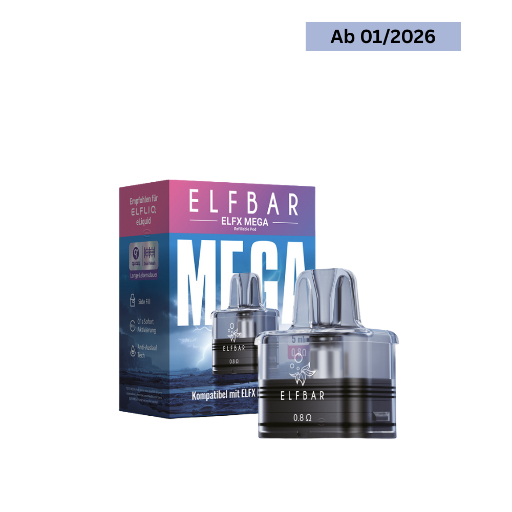 Elfbar ELFX Mega Refillable Pod - 5 ml. 0.8 ohm