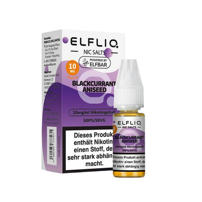 Elfbar - Elfliq Blackcurrant Aniseed nicotine salt liquid