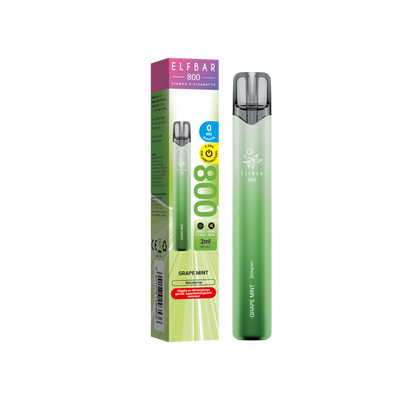 Elfbar 800 - Grape Mint Nicotine Free