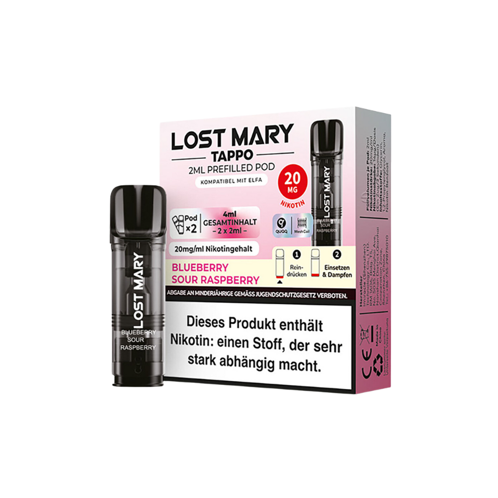Elfbar Lost Mary Tappo Pod - Blueberry Sour Raspberry 2x 20mg 