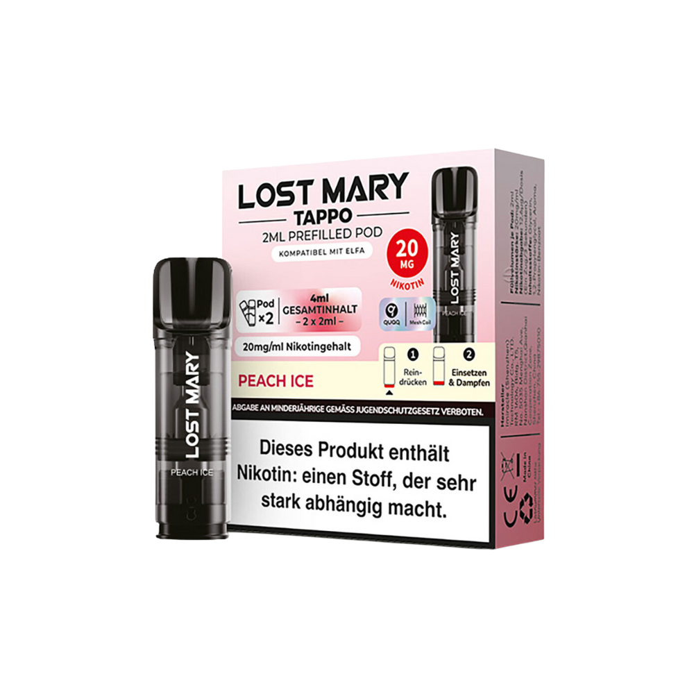 Elfbar Lost Mary Tappo Pod - Peach Ice 2x 20mg